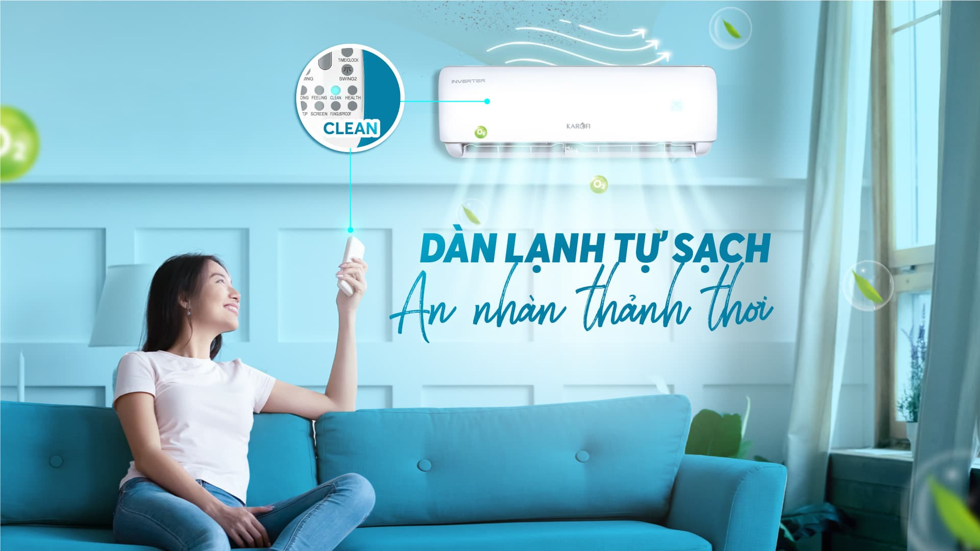 Điều hòa với chức năng kháng khuẩn, khử mùi làm sạch không khí