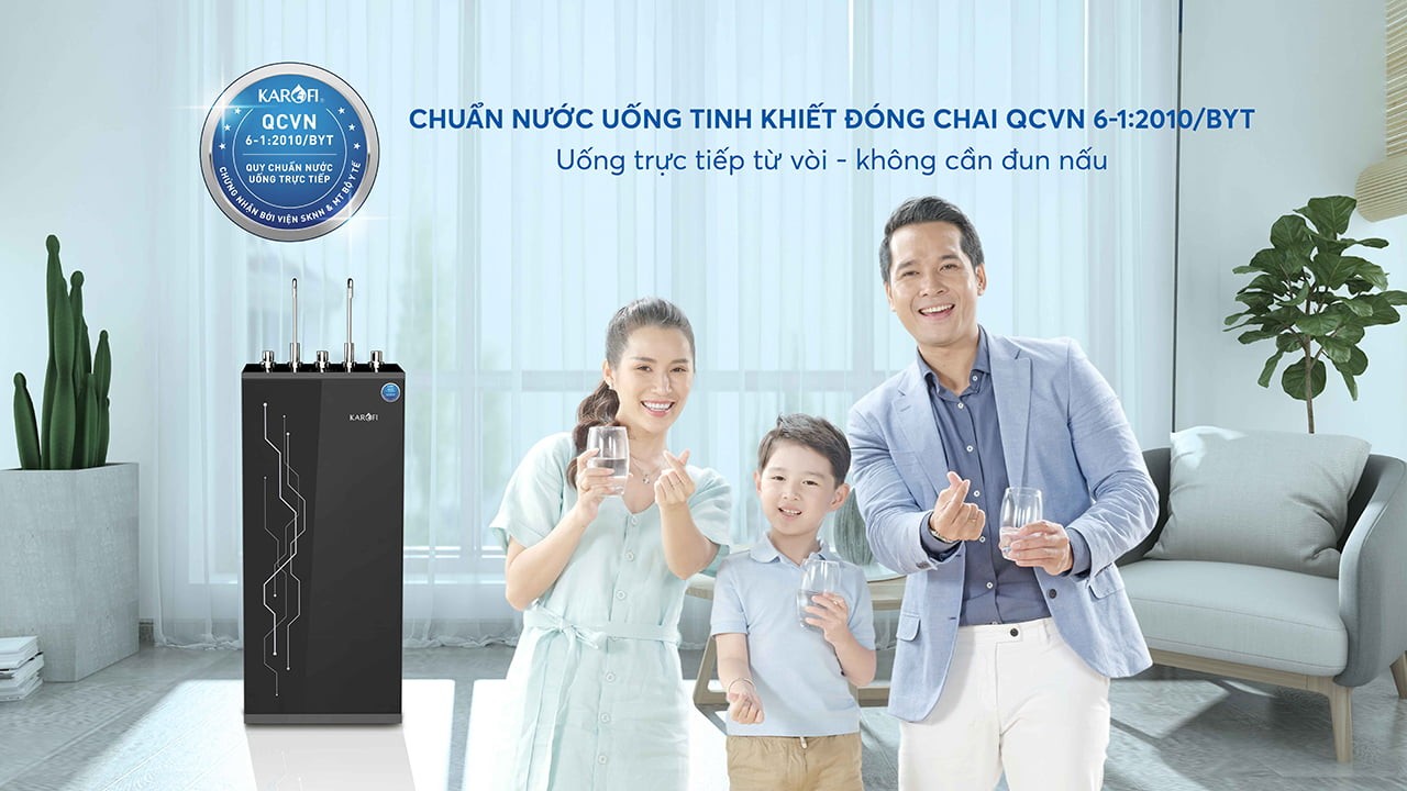 Uống nước chuẩn nước tinh khiết đóng chai QCVN